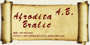 Afrodita Bralić vizit kartica